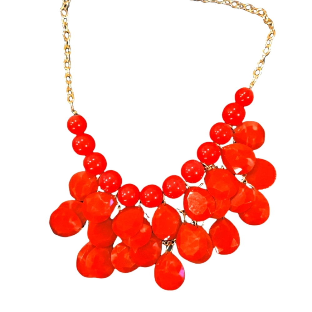 Red Statement Necklace - image 2